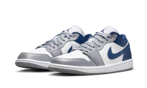 Alternative view of Air Jordan 1 Low White Grey Blue