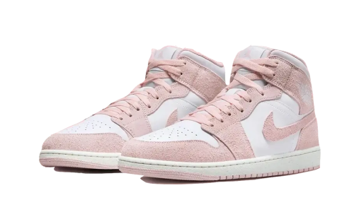Alternative view of Air Jordan 1 Mid Pink Suede