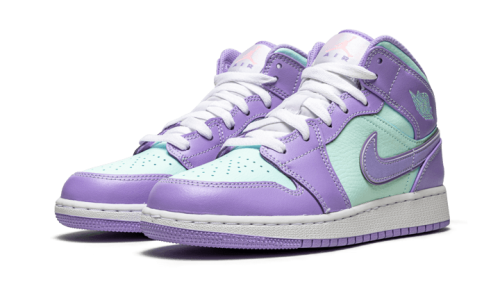 Alternative view of Air Jordan 1 Mid Purple Aqua