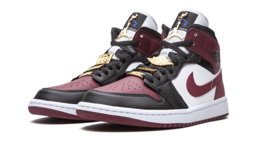 Alternative view of Air Jordan 1 Mid SE Black Dark Beetroot