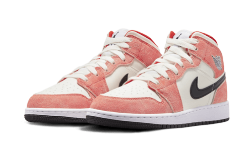 Alternative view of Air Jordan 1 Mid SE Orange Suede