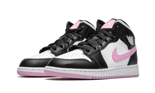 Alternative view of Air Jordan 1 Mid White Black Light Arctic Pink
