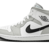 Air Jordan 1 Mid White Light Smoke Grey