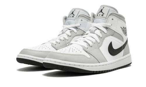 Alternative view of Air Jordan 1 Mid White Light Smoke Grey