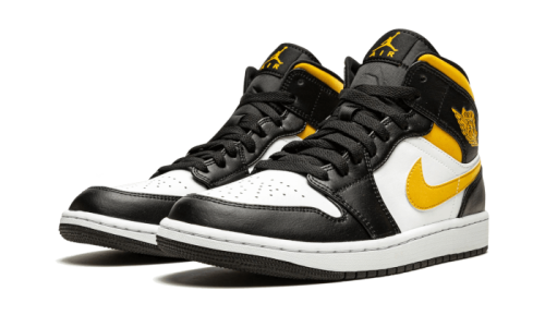 Alternative view of Air Jordan 1 Mid White Pollen Black