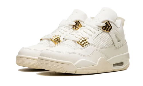 Alternative view of Air Jordan 4 Sail Metallic Gold