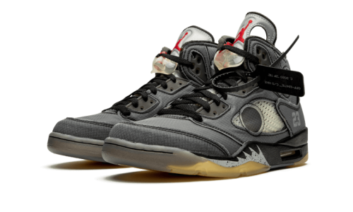 Alternative view of Air Jordan 5 Retro Off-White Black