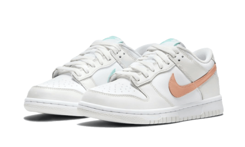Alternative view of Nike Dunk Low White Bone Peach Aqua