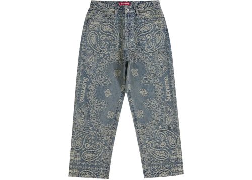 Supreme Bandana Jacquard Baggy Jean Blue
