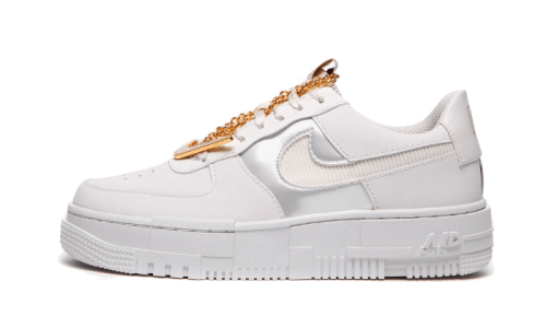 Nike Air Force 1 Low Pixel Grey Gold Chain