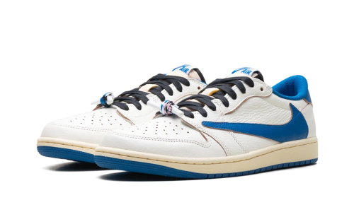 Alternative view of Air Jordan 1 Low OG Fragment Travis Scott White Blue