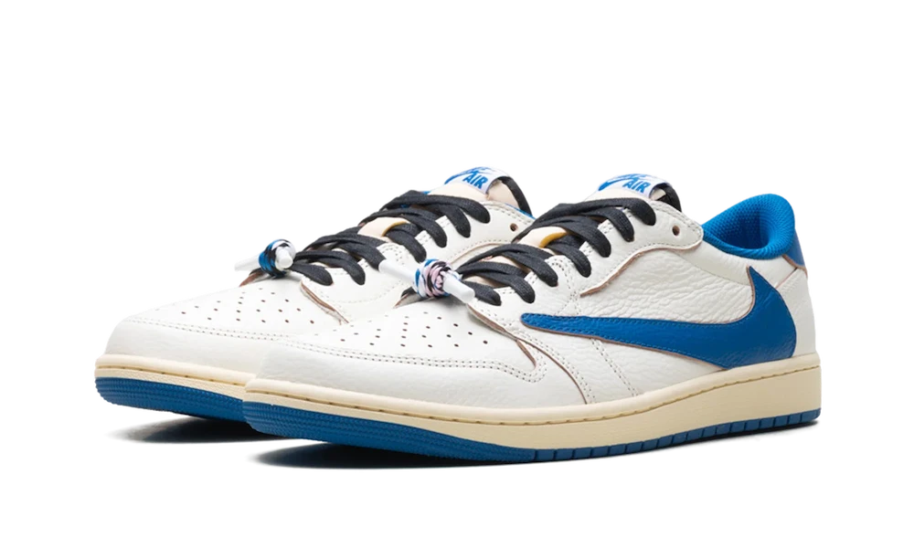 Air Jordan 1 Low OG Fragment Travis Scott White Blue - Image 2
