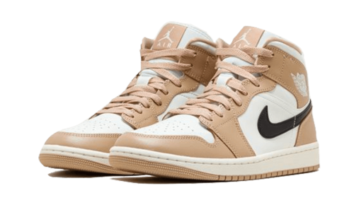 Alternative view of Air Jordan 1 Mid Tan Black