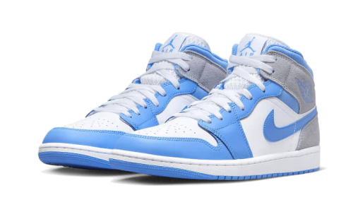 Alternative view of Air Jordan 1 Mid University Blue Grey