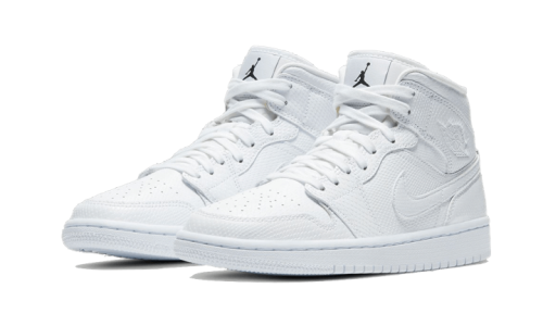 Alternative view of Air Jordan 1 Mid White Snakeskin