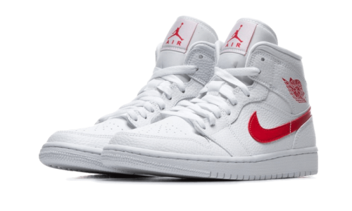 Alternative view of Air Jordan 1 Mid White University Red