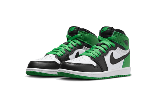 Alternative view of Air Jordan 1 Retro High OG Lucky Green Enfant (PS)