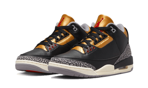 Alternative view of Air Jordan 3 Retro Black Cement Gold