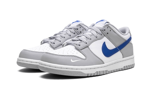 Alternative view of Nike Dunk Low Mini Swoosh Wolf Grey Game Royal