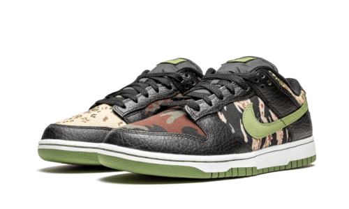 Alternative view of Nike Dunk Low SE Black Multi-Camo (Crazy Camo)