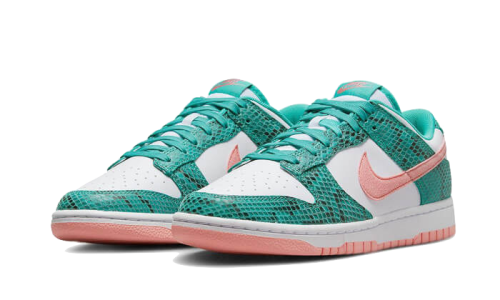 Alternative view of Nike Dunk Low Snakeskin Washed Teal Bleached Coral