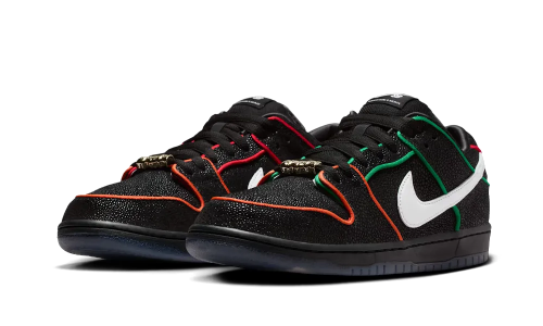 Alternative view of Nike SB Dunk Low Pro Bronx Girls Black Red