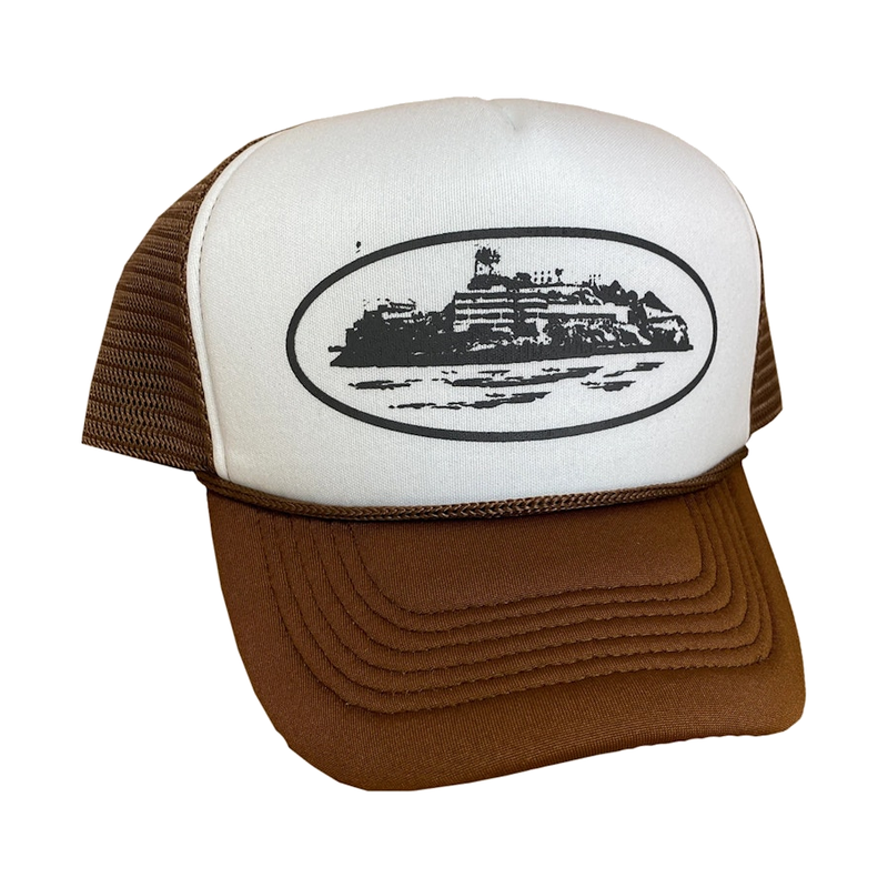 Corteiz Alcatraz Trucker Hat Cocoa