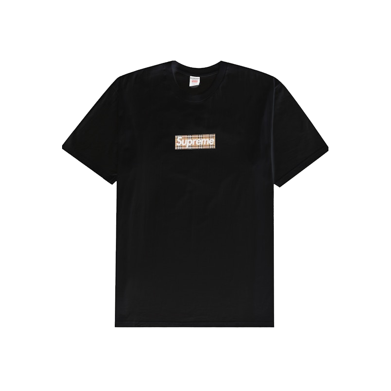 Supreme Burberry Box Logo Tee Black