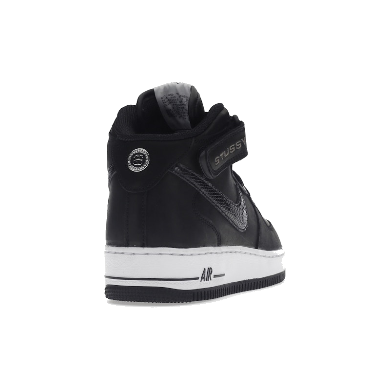 Nike Air Force 1 Mid Stussy Black White - Image 9