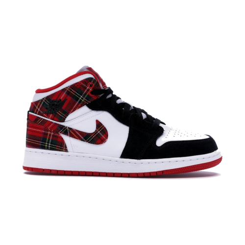 Air Jordan 1 Mid White Plaid