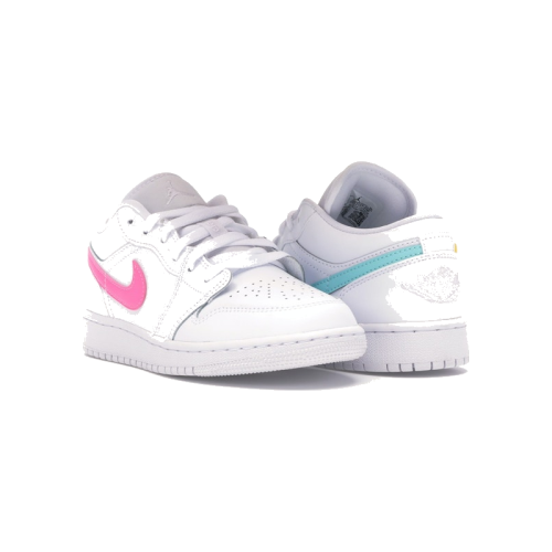 Alternative view of Air Jordan 1 Low White Neon