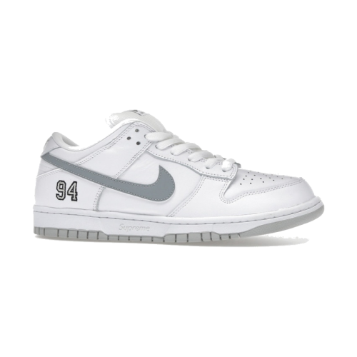 Nike SB Dunk Low Supreme 94 White Metallic Silver