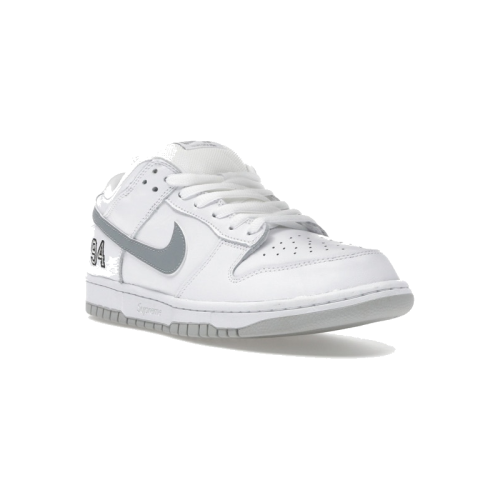 Alternative view of Nike SB Dunk Low Supreme 94 White Metallic Silver