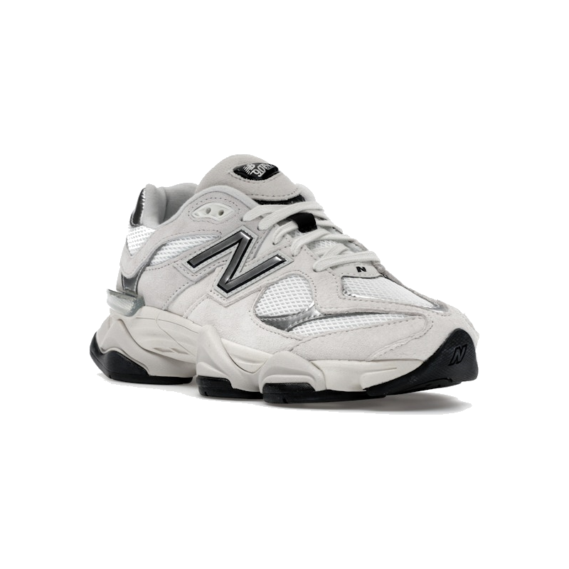 New Balance 9060 White Black Metallic Silver - Image 2