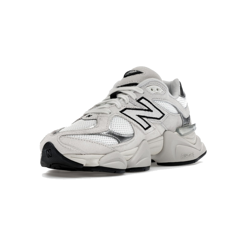 New Balance 9060 White Black Metallic Silver - Image 4