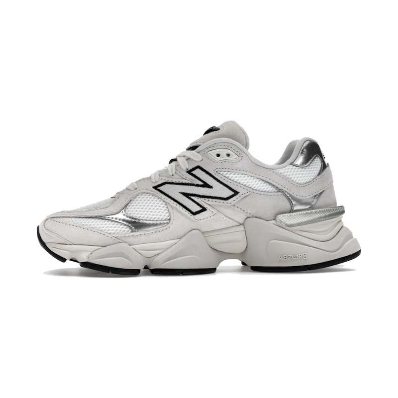 New Balance 9060 White Black Metallic Silver - Image 5
