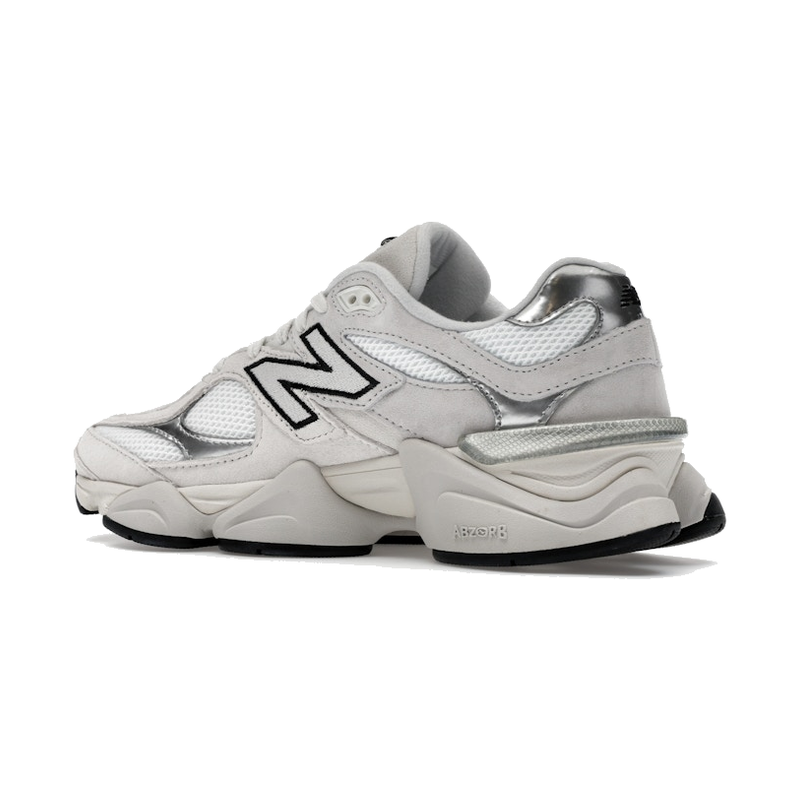 New Balance 9060 White Black Metallic Silver - Image 6