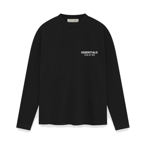 Fear of God EssentiaLS Classic Fit Long Sleeve T-shirt Jet Black